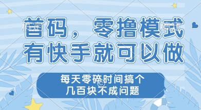 首码零撸项目，有快手就可以做，每天业务时间搞个几张不是问题【揭秘】-网赚联盟