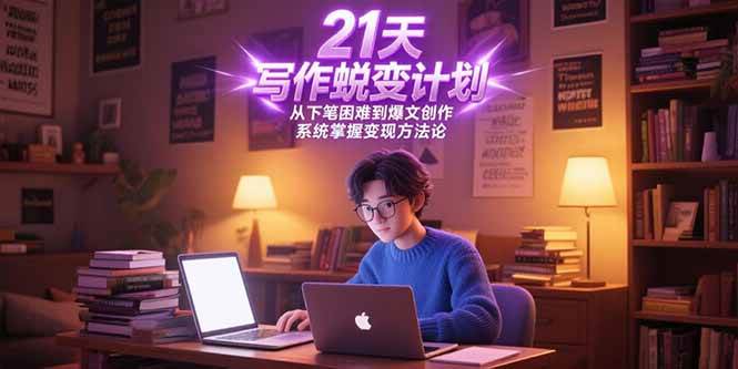（15204期）21天写作蜕变计划，从下笔困难到爆文创作，系统掌握变现方法论-网赚联盟