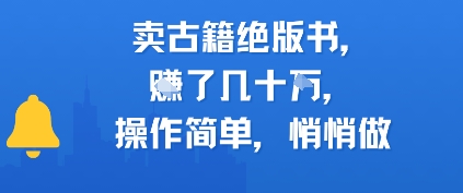 卖古籍绝版书，挣了几十个，操作简单，悄悄做-网赚联盟