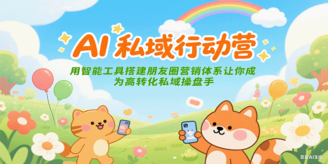 AI私域行动营：用智能工具搭建朋友圈营销体系让你成为高转化私域操盘手-网赚联盟