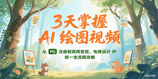 3天掌握AI绘图视频，从MJ 注册到商用变现，电商设计IP统一全流程攻略-网赚联盟