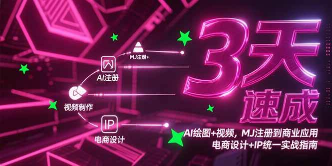 （15245期）3天速成AI绘图+视频，MJ注册到商业应用，电商设计+IP统一实战指南-网赚联盟