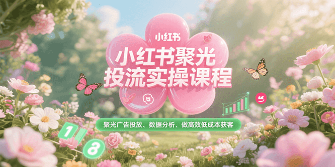 小红书聚光投流实操课程，聚光广告投放、数据分析、做高效低成本获客-网赚联盟