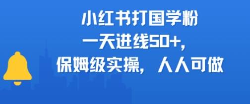 小红书打国学粉，一天进线50+，保姆级实操，人人可做-网赚联盟