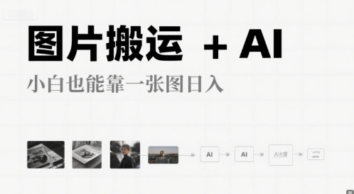 图片搬运+AI，小白也能靠一张图，日入4张-网赚联盟