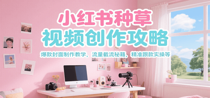 小红书种草视频创作攻略，爆款封面制作教学 ，流量截流秘籍 ，精准跟款实操等-网赚联盟