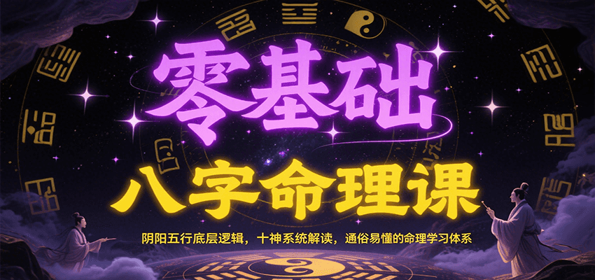 零基础八字命理课：阴阳五行底层逻辑，十神系统解读，通俗易懂的命理学习体系-网赚联盟