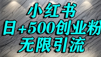 小红书无限引流创业粉，单人操作日引500+精准创业粉-网赚联盟