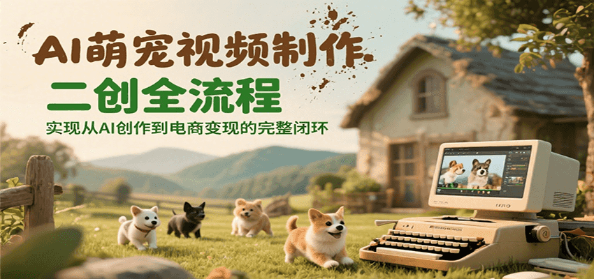 AI萌宠视频制作二创全流程，实现从AI创作到电商变现的完整闭环-网赚联盟