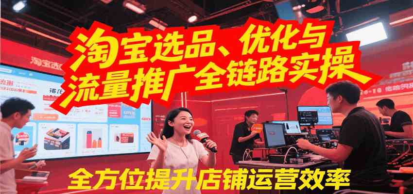 淘宝选品、优化与流量推广全链路实操，全面提升店铺运营效率-网赚联盟