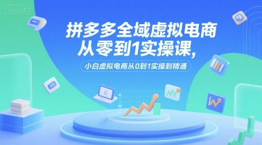 拼多多全域虚拟电商从零到1实操课，小白虚拟电商从0到1实操到精通-网赚联盟