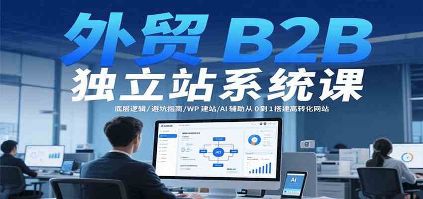 外贸B2B独立站系统课：底层逻辑/避坑指南/WP建站/AI辅助从0到1搭建高转化网站-网赚联盟