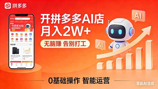 （17947期）开一家拼多多AI店，月入2W+，无脑赚，告别打工，附SOP手册-网赚联盟