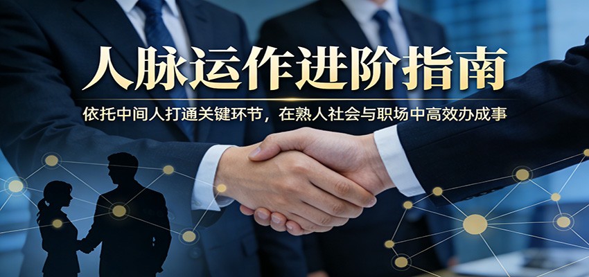 付费文章：人脉运作进阶指南，依托中间人打通关键环节，在熟人社会与职场中高效办成事-网赚联盟