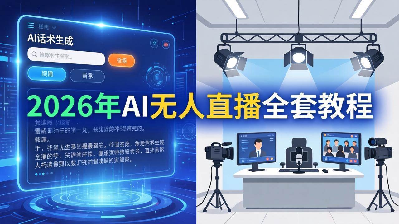 （17953期）2026年AI无人直播全套教程：OBS安装+软件配置+直播间搭建+话术生成+一键开播实操-网赚联盟