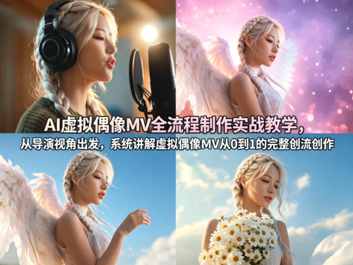 AI虚拟偶像MV全流程制作实战教学，从导演视角出发，系统讲解虚拟偶像MV从0到1的完整创作流程-网赚联盟
