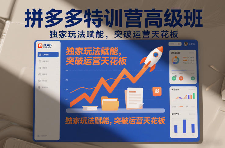 拼多多特训营高阶班，独家玩法赋能，突破运营天花板（更新26年4月10日）-网赚联盟