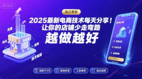 2026最新电商技术每天分享，让你的店铺少走弯路，越做越好(更新26年04月)-网赚联盟