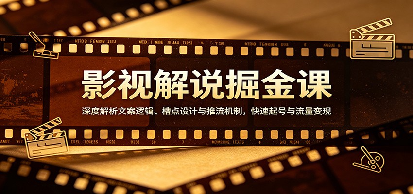 影视解说掘金课：深度解析文案逻辑、槽点设计与推流机制，快速起号与流量变现-网赚联盟
