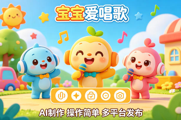 AI制作儿歌动画短视频，可多平台发布，操作简单好上手-网赚联盟