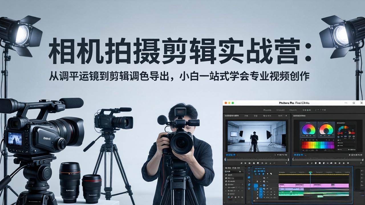 （18002期）相机拍摄剪辑实战营：从调平运镜到剪辑调色导出，小白一站式学会专业视频创作-网赚联盟