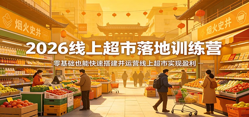 2026线上超市落地训练营，零基础也能快速搭建并运营线上超市实现盈利-网赚联盟