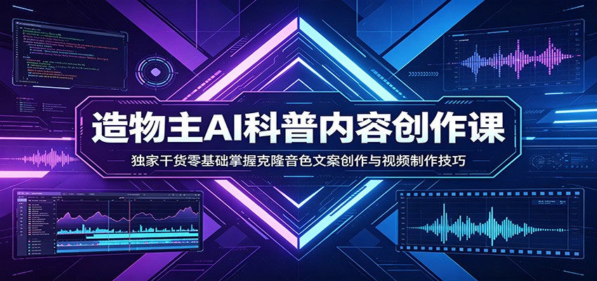 AI科普内容创作课：独家干货零基础掌握克隆音色文案创作与视频制作技巧-网赚联盟