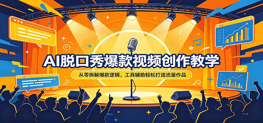 AI脱口秀爆款视频创作教学：从零拆解爆款逻辑，工具辅助轻松打造流量作品-网赚联盟