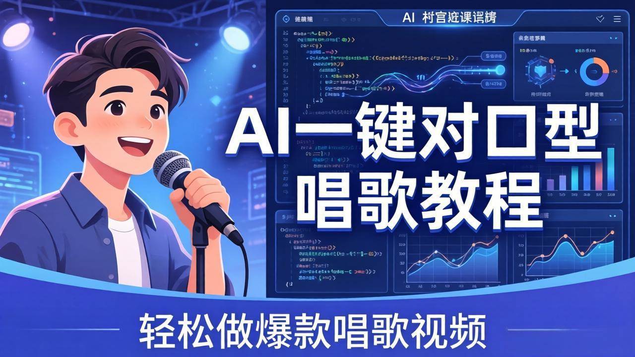 （18118期） AI一键对口型唱歌教程：零基础也能学，素材准备+模型训练+音色转换，轻松做爆款唱歌视频-网赚联盟