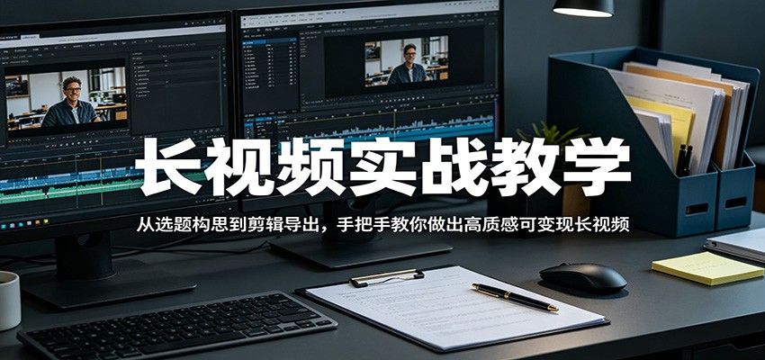 长视频实战教学，从选题构思到剪辑导出，手把手教你做出高质感可变现长视频-网赚联盟