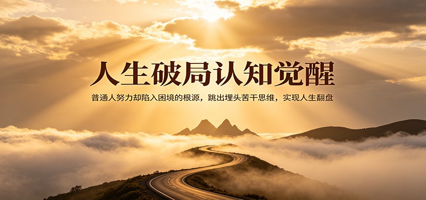 人生破局认知觉醒，普通人努力却陷入困境的根源，跳出埋头苦干思维，实现人生翻盘-网赚联盟