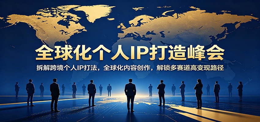 全球化个人IP打造峰会：拆解跨境个人IP打法，全球化内容创作，解锁多赛道高变现路径-网赚联盟