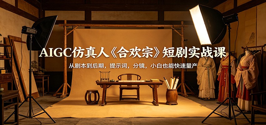 AIGC仿真人《合欢宗》短剧实战课：从剧本到后期，提示词，分镜，小白也能快速量产-网赚联盟