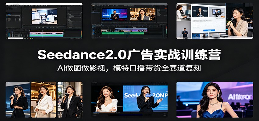 Seedance2.0广告实战训练营：AI做图做影视，模特口播带货全赛道复刻-网赚联盟