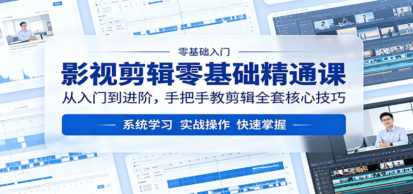 影视剪辑零基础精通课：从入门到进阶，手把手教剪辑全套核心技巧-网赚联盟