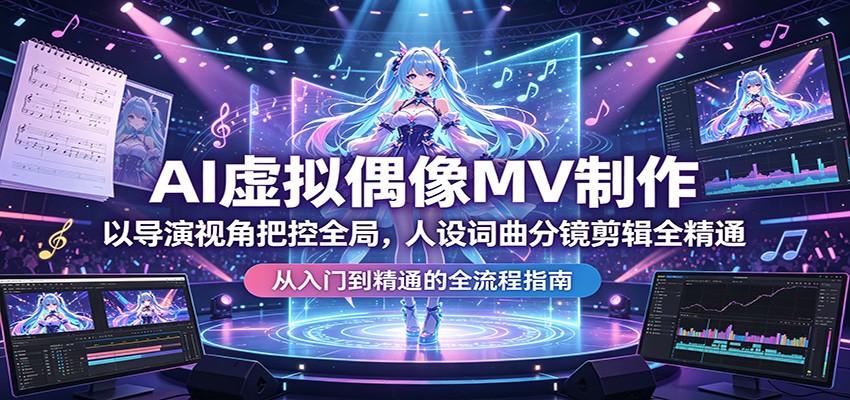 AI虚拟偶像MV制作：以导演视角把控全局，人设词曲分镜剪辑全精通-网赚联盟