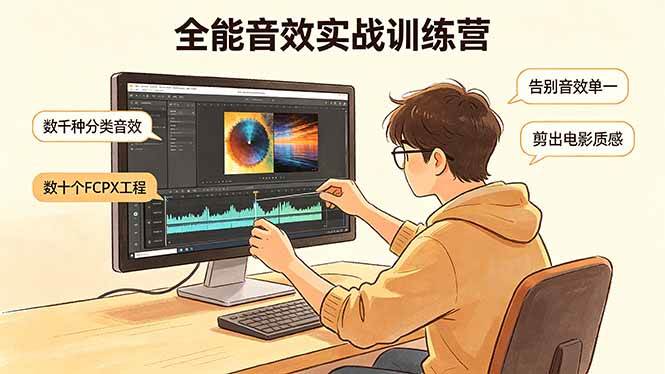 （18287期）全能音效实战训练营：数千种分类音效+数十个FCPX工程，告别音效单一，剪出电影质感-网赚联盟