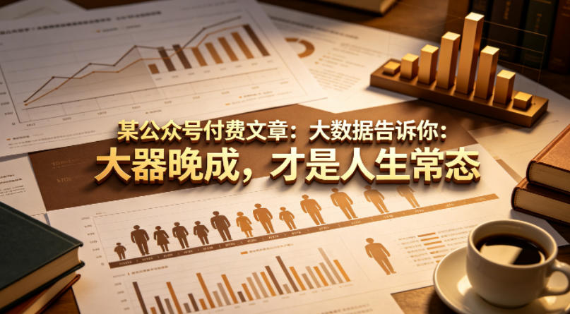 某公众号付费文章：大数据告诉你：大器晚成，才是人生常态-网赚联盟