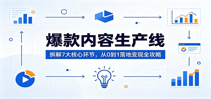 爆款内容生产线：拆解7大核心环节，从0到1落地变现全攻略-网赚联盟